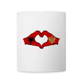 Albania Montenegro Flag Hands Heart Shape - Mug - white - Front