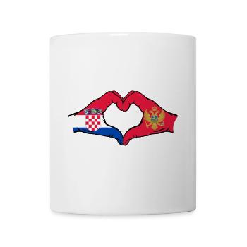Kroatien Montenegro Flagge Hände Herzform - Tasse - Weiß - Vorne