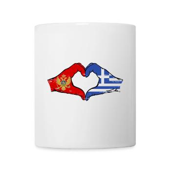 Montenegro Greece Flag Hands Heart Shape Used - Mug - white - Front
