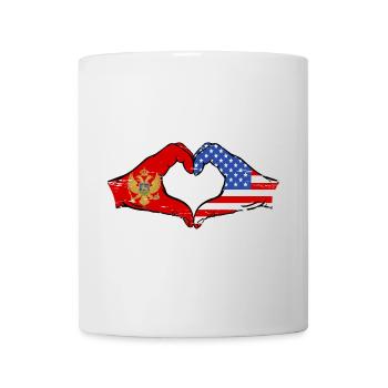 Monténégro Drapeau des États-Unis mains forme de coeur utilisé - Mug blanc - blanc - Devant