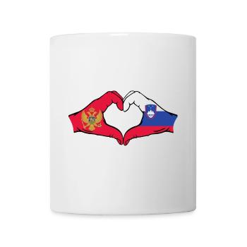 Montenegro Slovenia Flag Hands Heart Shape - Mug - white - Front