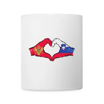 Montenegro Slowenien Flagge Hände Herzform used - Tasse - Weiß - Vorne