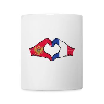 Monténégro France drapeau mains forme coeur utilisé - Mug blanc - blanc - Devant