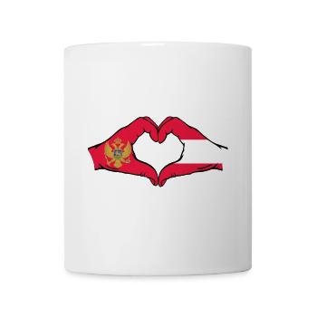 Montenegro Österreich Flagge Hände Herzform - Tasse - Weiß - Vorne