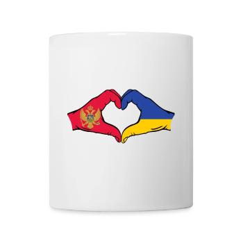 Montenegro Ukraine Flag Hands Heart Shape - Mug - white - Front