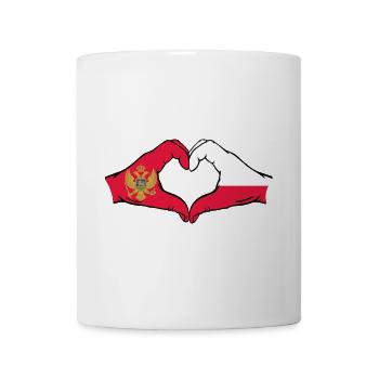 Montenegro Poland Flag Hands Heart Shape - Mug - white - Front