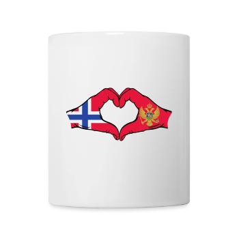 Norway Montenegro Flag Hands Heart Shape - Mug - white - Front