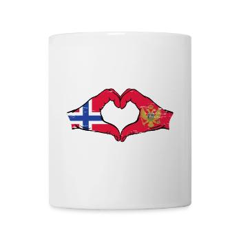 Norway Montenegro flag hands heart shape used - Mug - white - Front