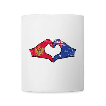 Montenegro Australia flag hands heart shape used - Mug - white - Front
