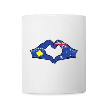 Kosovo Australie drapeau mains forme de coeur utilisé - Mug blanc - blanc - Devant