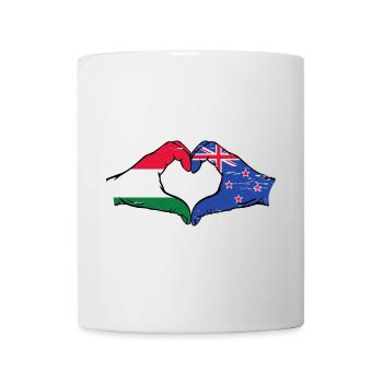 Hongrie Nouvelle-Zélande drapeau mains coeur utilisé - Mug blanc - blanc - Devant