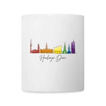 Regenbogen-Stadtlandschaft Aquarell - Tasse - Weiß - Vorne