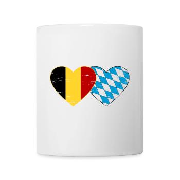 Belgium Bavaria flag heart used - Mug - white - Front