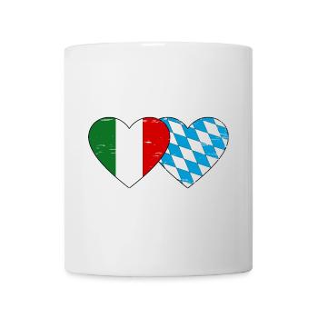 Italy Bavaria Flag Heart used - Mug - white - Front