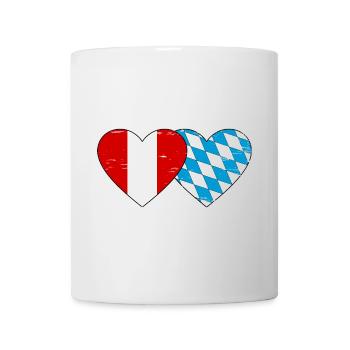Pérou Bavière drapeau coeur utilisé - Mug blanc - blanc - Devant