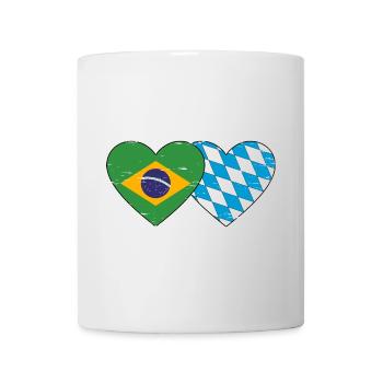 Brésil Bavière Drapeau Coeur utilisé - Mug blanc - blanc - Devant