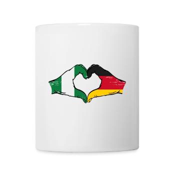 Nigeria Germany Flag Hands Heart Shape Used - Mug - white - Front