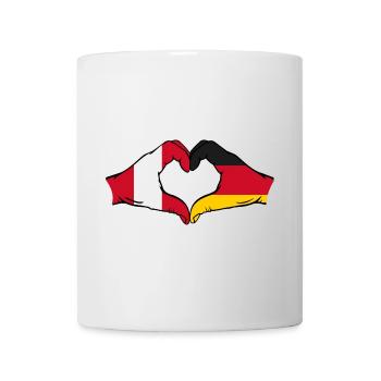 Peru Germany Flag Hands Heart Shape - Mug - white - Front