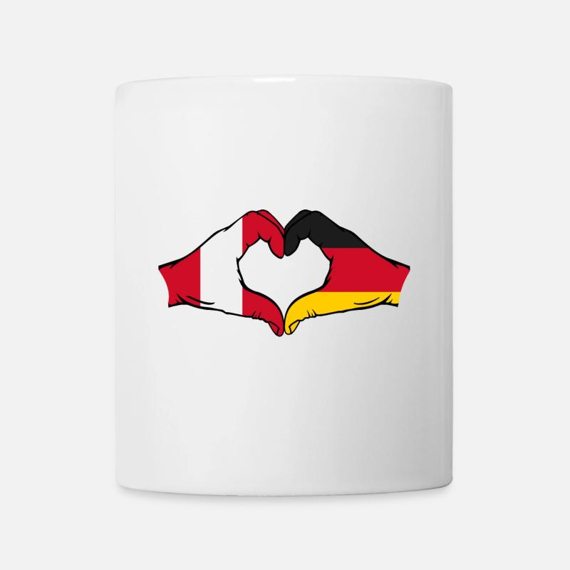 Peru Deutschland Flagge Hände Herzform - Tasse - Weiß