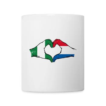Nigeria Hollande drapeau mains forme de coeur utilisé - Mug blanc - blanc - Devant
