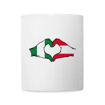 Nigeria Autriche Drapeau Mains Coeur Forme - Mug blanc - blanc - Devant