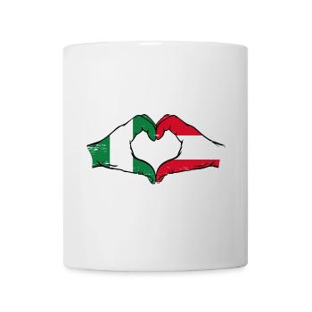 Nigeria Austria Flag Hands Heart Shape Used - Mug - white - Front