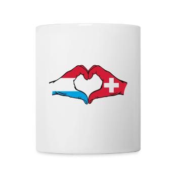 Luxembourg Suisse Drapeau Mains Coeur - Mug blanc - blanc - Devant