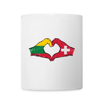 Lituanie Suisse Drapeau Mains Coeur Forme Utilisé - Mug blanc - blanc - Devant