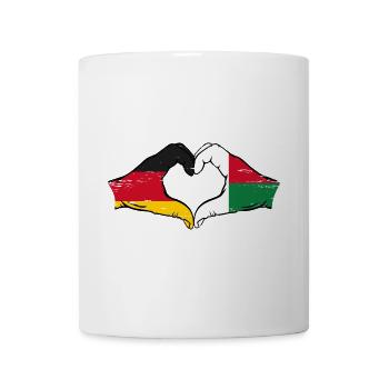 Germany Madagascar Flag Hands Heart Shape Used - Mug - white - Front