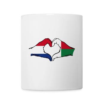 Holland Madagascar Flag Hands Heart Shape - Mug - white - Front
