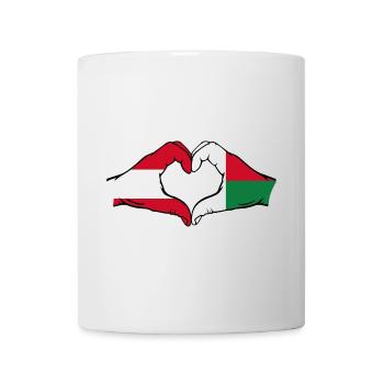 Autriche Madagascar Drapeau Mains Coeur Forme - Mug blanc - blanc - Devant