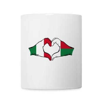 Italien Madagaskar Flagge Hände Herzform - Tasse - Weiß - Vorne
