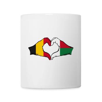 Belgien Madagaskar Flagge Hände Herzform - Tasse - Weiß - Vorne