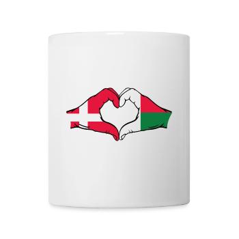 Danemark Madagascar Drapeau Mains Coeur Forme - Mug blanc - blanc - Devant