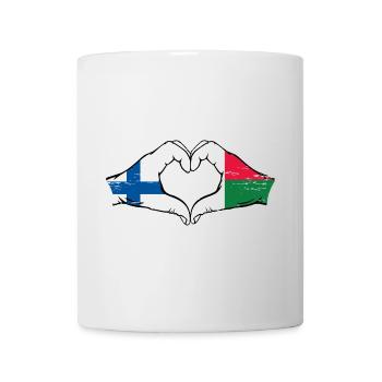 Finnland Madagaskar Flagge Hände Herzform used - Tasse - Weiß - Vorne