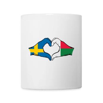 Sweden Madagascar Flag Hands Heart Shape - Mug - white - Front