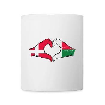 Danemark Madagascar Drapeau Mains Coeur Forme Utilisé - Mug blanc - blanc - Devant