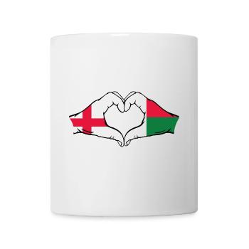 Angleterre Madagascar Drapeau Mains Coeur Forme - Mug blanc - blanc - Devant