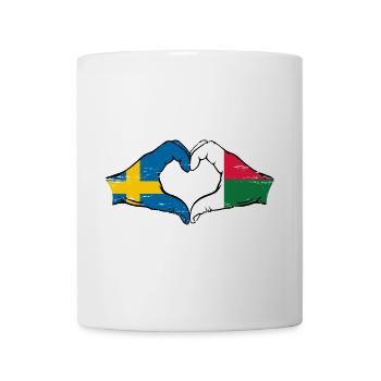 Schweden Madagaskar Flagge Hände Herzform used - Tasse - Weiß - Vorne