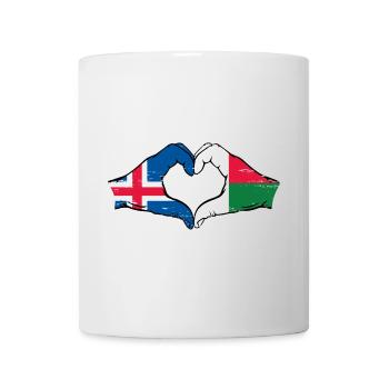 Islande Madagascar Drapeau Mains Coeur Forme Utilisé - Mug blanc - blanc - Devant