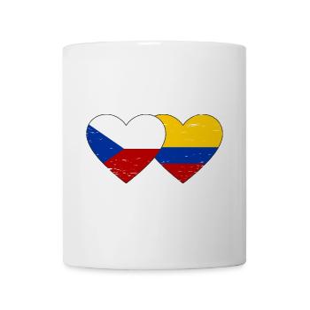 République tchèque Colombie drapeau coeur utilisé - Mug blanc - blanc - Devant
