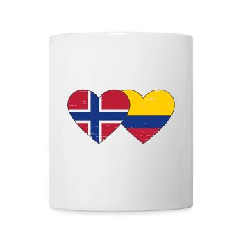 Norway Colombia Flag Heart Used - Mug - white - Front