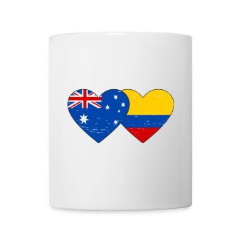 Australie Colombie Drapeau Coeur Utilisé - Mug blanc - blanc - Devant