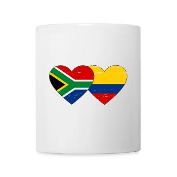 Afrique du Sud Colombie Drapeau Coeur Utilisé - Mug blanc - blanc - Devant