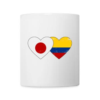 Japon Colombie Drapeau Coeur Utilisé - Mug blanc - blanc - Devant