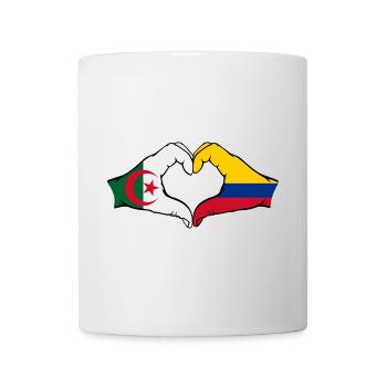 Algeria Colombia Flag Hands Heart Shape - Mug - white - Front