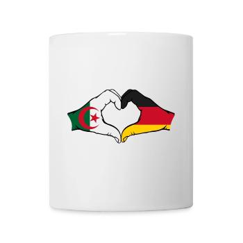 Algeria Germany Flag Hands Heart Shape - Mug - white - Front