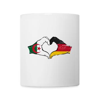Algerien Deutschland Flagge Hände Herzform used - Tasse - Weiß - Vorne