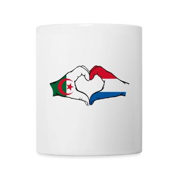 Algeria Holland Flag Hands Heart Shape - Mug - white - Front
