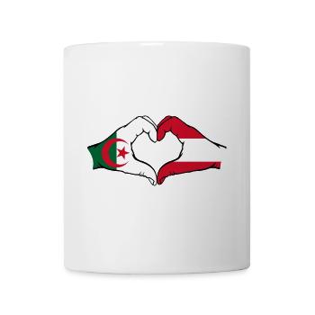 Algerien Österreich Flagge Hände Herzform - Tasse - Weiß - Vorne